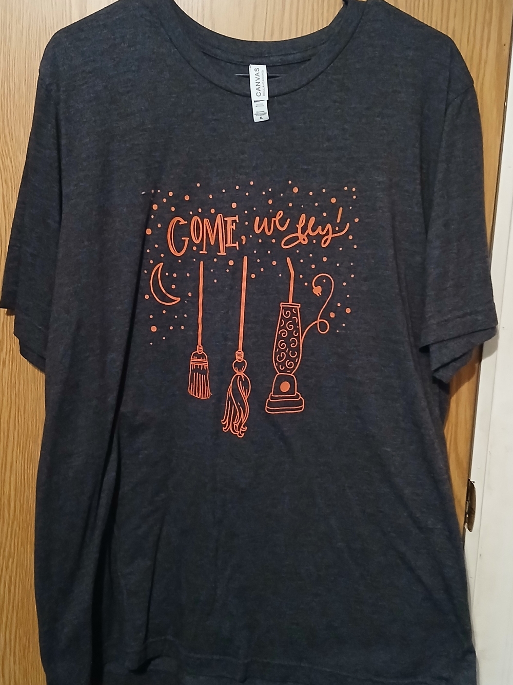 Bella Canvas Charcoal Heather T-Shirt with Orange Accent